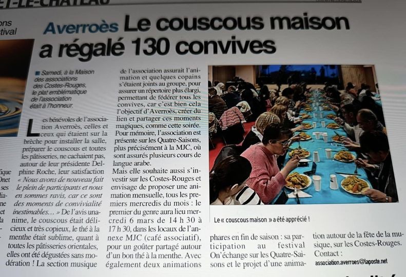 Soirée Couscous - Centre Presse 14/02/2024